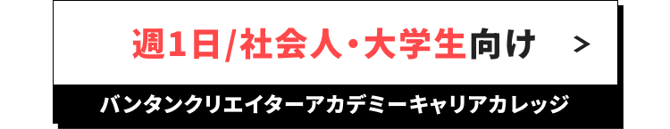 週1日/社会人・大学生向け >
バンタンクリエイターアカデミーキャリアカレッジ